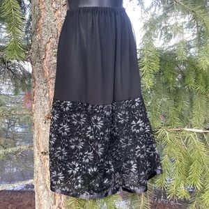 Black festive chiffon Skirt or slip Dressy skirt for beach or vacation